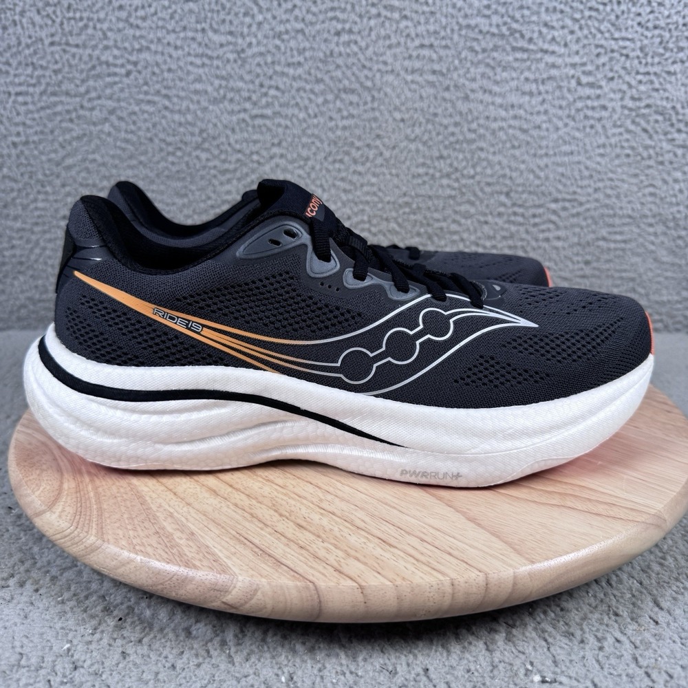 Saucony Ride 19 Mens Size 10.5 Shadow Black Road Running Shoes S21055-120